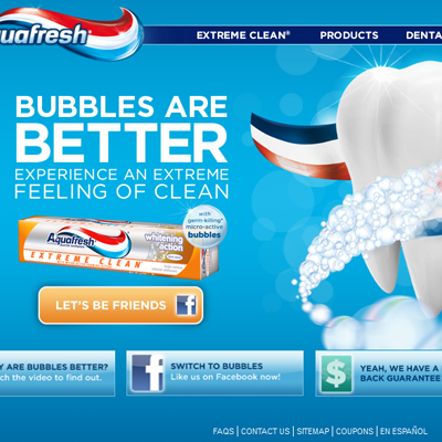 Aquafresh Homepage Animation