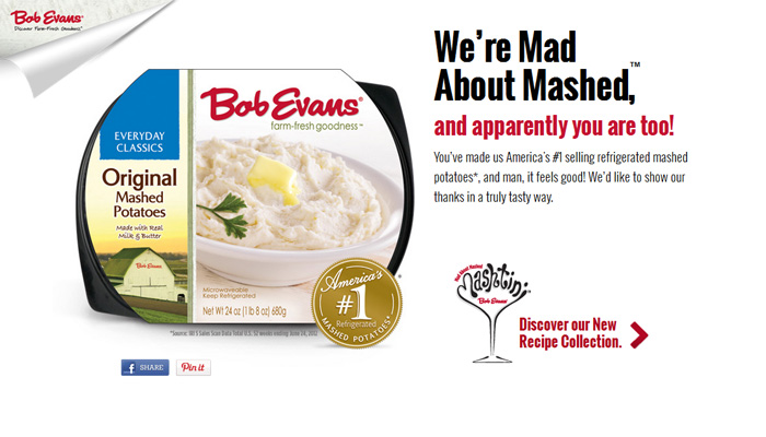 Bob Evans Mashtini Micro-Site