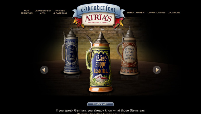 Atria's Oktoberfest Micro-Site