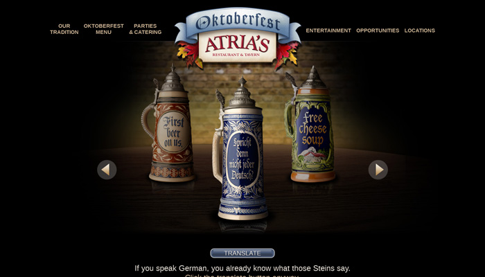 Atria's Oktoberfest Micro-Site