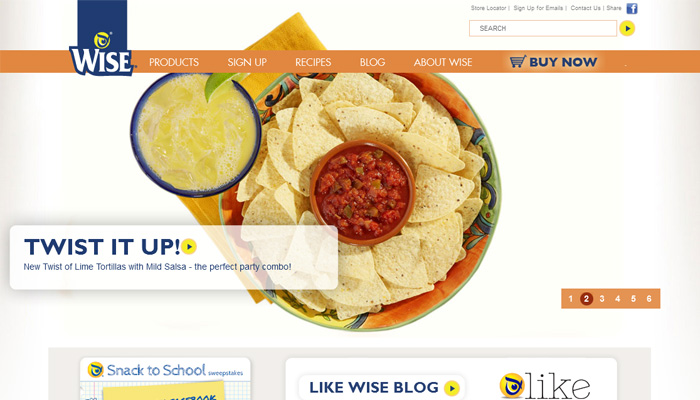 Wise Snacks Website